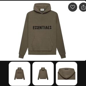 Essentials Olive Green Hoodie Sweatshirt